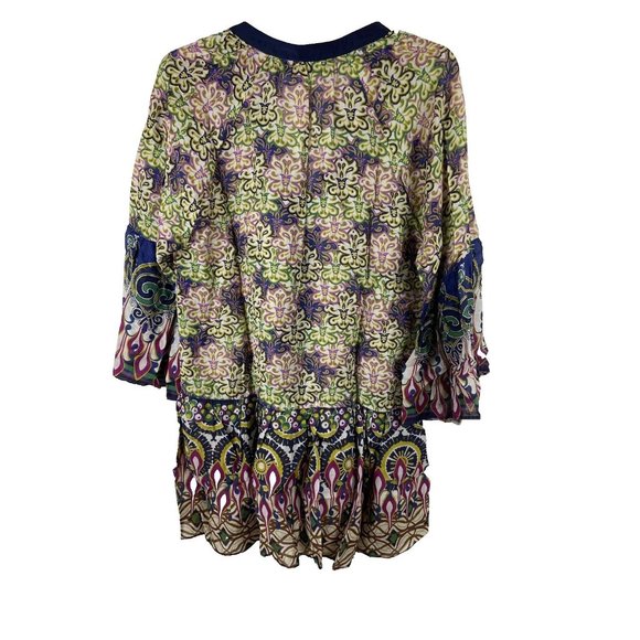 Zara Women’s Tunic Top Sz M Blouse, Boho, Art Deco design, fabulous bell sleeves - Picture 6 of 6